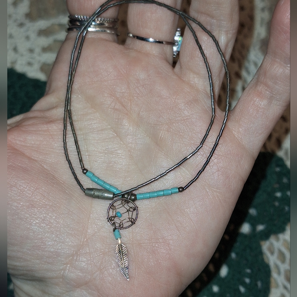 Vintage Sterling Silver Dream Catcher Necklace - Picture 6 of 11